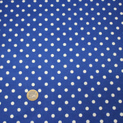 Tissu de coton bleu roi à petits pois blancs 7mm - COLLECTION POLKA DOT - TissusPapi.com