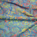 Tissu coton block print bleu aux fleurs et arabesques multicolores - MADE IN INDIA - TissusPapi.com