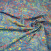 Tissu coton block print bleu aux fleurs et arabesques multicolores - MADE IN INDIA - TissusPapi.com