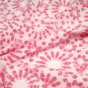 Tissu coton block print rose pâle aux fleurs rose fuchsia - MADE IN INDIA - TissusPapi.com