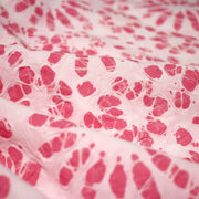 Tissu coton block print rose pâle aux fleurs rose fuchsia - MADE IN INDIA - TissusPapi.com