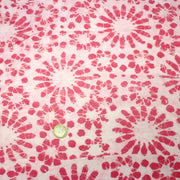 Tissu coton block print rose pâle aux fleurs rose fuchsia - MADE IN INDIA - TissusPapi.com