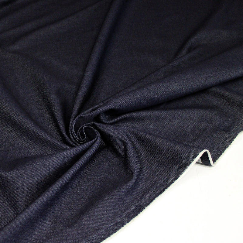 Tissu DENIM brut coton élasthanne bleu marine 400gr/m2 - Fabrication italienne