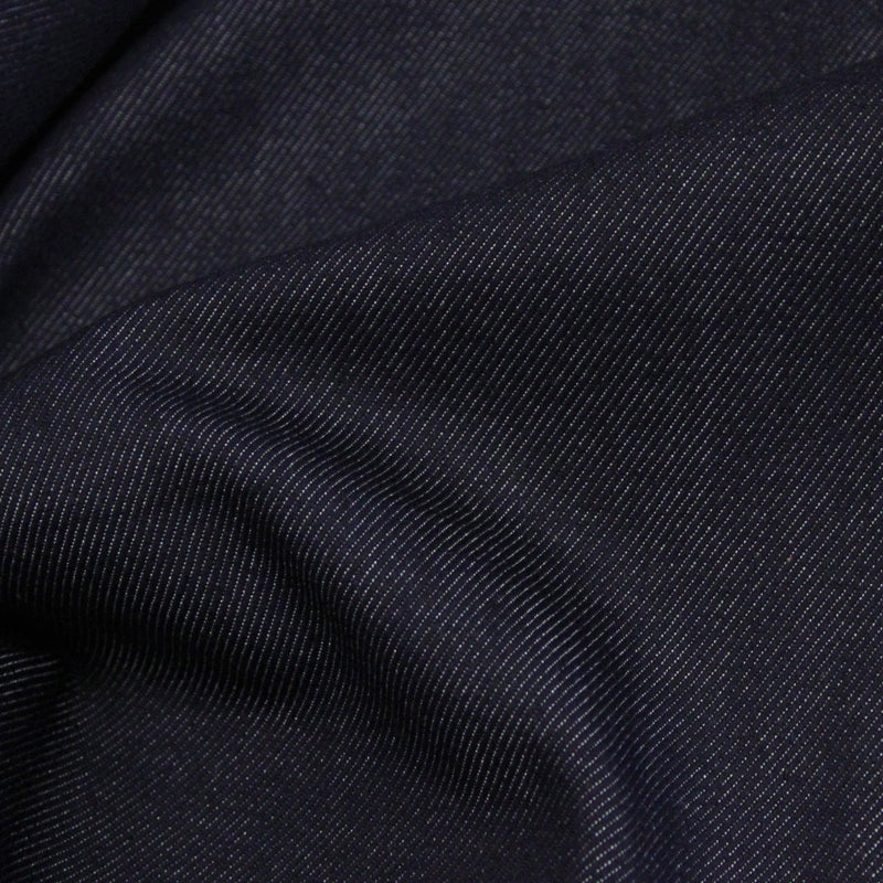 Tissu DENIM brut coton élasthanne bleu marine 400gr/m2 - Fabrication italienne