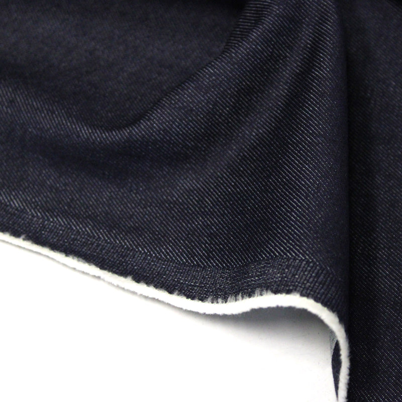 Tissu DENIM brut coton élasthanne bleu marine 400gr/m2 - Fabrication italienne