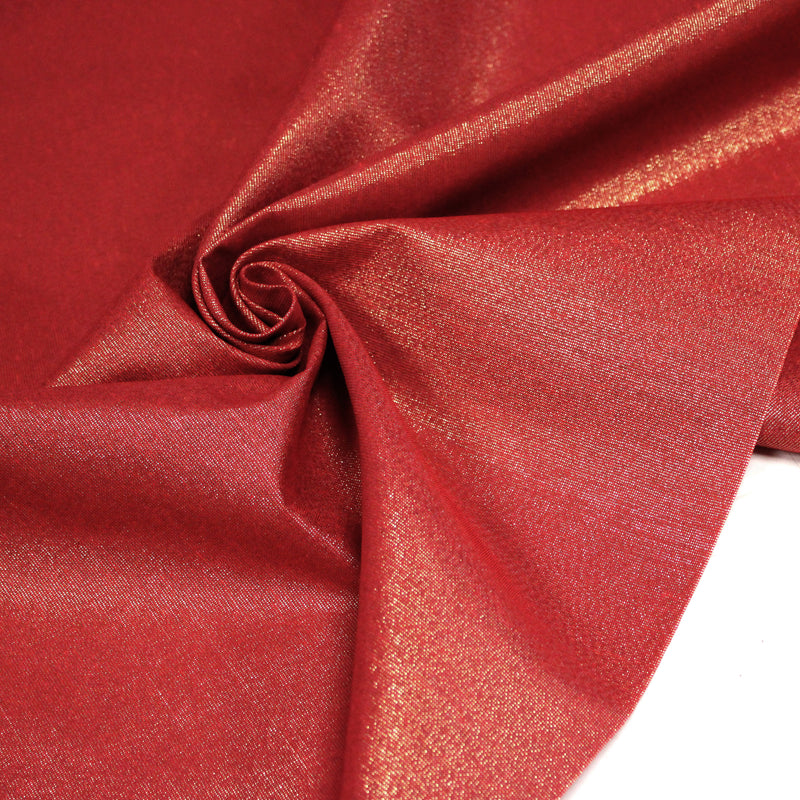 Tissu LUREX DE NOËL : rouge or, vertor , blanc argent, écru or - Petite et grande largeur !