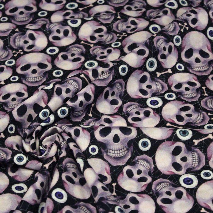 Tissu de coton Crânes et têtes de mort - Collection Halloween - OEKO-TEX®