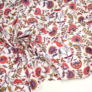 Tissu INDIENNES, gabardine coton imprimée fleurie : deux motifs différents - OEKO - TEX - TissusPapi.com