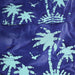 Tissu coton BATIK aux palmiers bleu ciel, fond bleu roi - MADE IN INDIA - TissusPapi.com