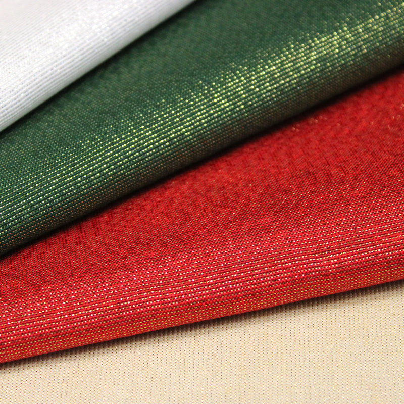 Tissu LUREX DE NOËL : rouge or, vertor , blanc argent, écru or - Petite et grande largeur !
