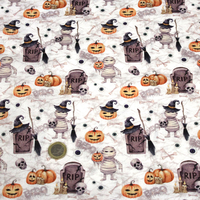 Tissu de coton La momie du cimetière - Collection Halloween - OEKO-TEX®