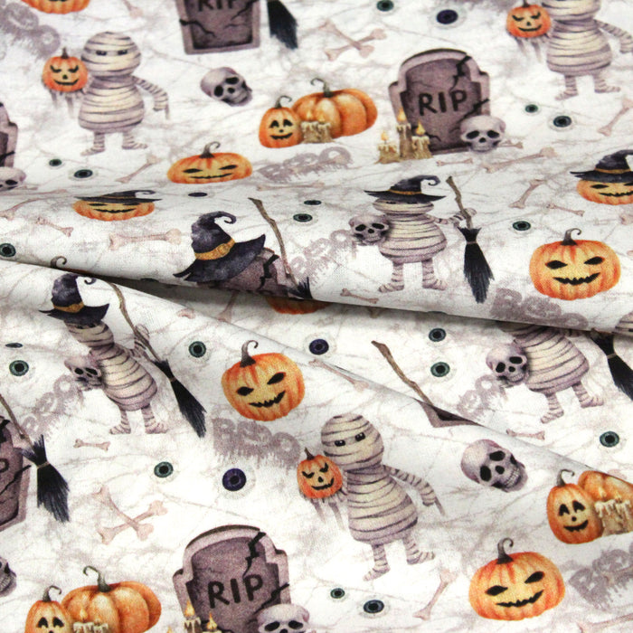 Tissu de coton La momie du cimetière - Collection Halloween - OEKO-TEX®