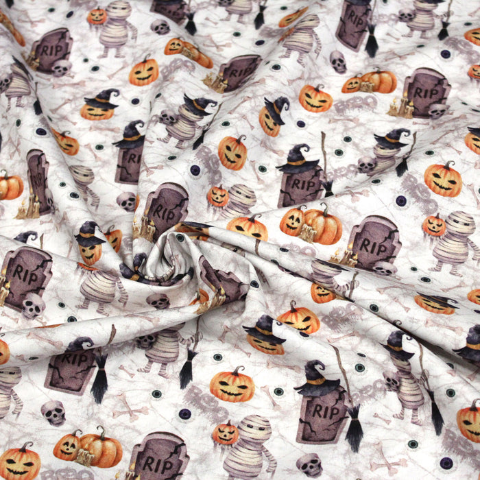 Tissu de coton La momie du cimetière - Collection Halloween - OEKO-TEX®