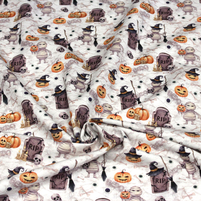 Tissu de coton La momie du cimetière - Collection Halloween - OEKO-TEX®