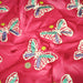 Tissu cotonnade BATIK aux papillons blanc : rose, vert, violet - MADE IN INDIA - TissusPapi.com