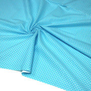 Tissu coton bleu turquoise à petits pois blancs 2mm - COLLECTION POLKA DOT - TissusPapi.com