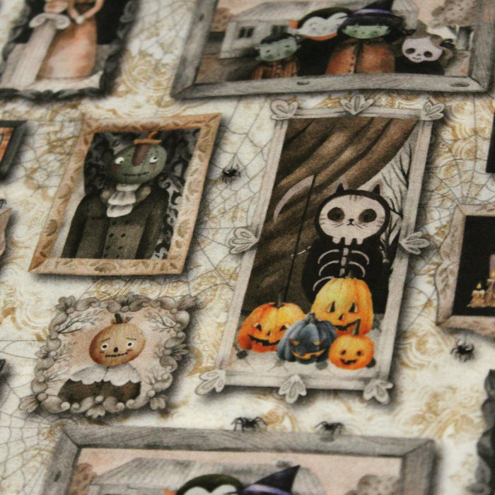 Tissu de coton Les portrais de la famille Addams - Collection Halloween - OEKO-TEX®