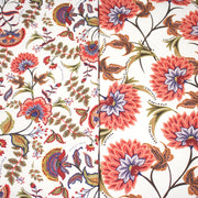 Tissu INDIENNES, gabardine coton imprimée fleurie : deux motifs différents - OEKO - TEX - TissusPapi.com
