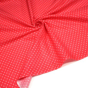 Tissu coton rouge fraise à pois blancs 2mm - COLLECTION POLKA DOT - TissusPapi.com