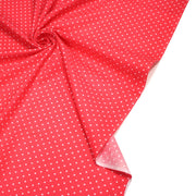 Tissu coton rouge fraise à pois blancs 2mm - COLLECTION POLKA DOT - TissusPapi.com