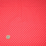 Tissu coton rouge fraise à pois blancs 2mm - COLLECTION POLKA DOT - TissusPapi.com