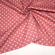 Tissu coton rose indien à pois blancs 6mm - COLLECTION POLKA DOT - TissusPapi.com