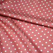 Tissu coton rose indien à pois blancs 6mm - COLLECTION POLKA DOT - TissusPapi.com