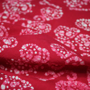 Tissu coton block rose rouge aux coeurs blancs et roses - MADE IN INDIA - TissusPapi.com
