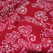 Tissu coton block rose rouge aux coeurs blancs et roses - MADE IN INDIA - TissusPapi.com