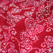 Tissu coton block rose rouge aux coeurs blancs et roses - MADE IN INDIA - TissusPapi.com