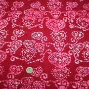 Tissu coton block rose rouge aux coeurs blancs et roses - MADE IN INDIA - TissusPapi.com