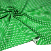 Tissu coton vert prairie à petits pois blancs 2mm - COLLECTION POLKA DOT - TissusPapi.com