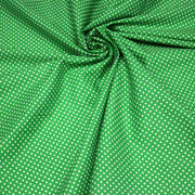 Tissu coton vert prairie à petits pois blancs 2mm - COLLECTION POLKA DOT - TissusPapi.com