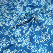 Tissu coton block bleu turquoise aux coeurs blancs et bleus - MADE IN INDIA - TissusPapi.com