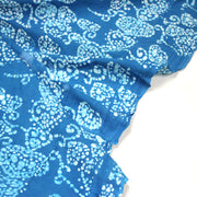 Tissu coton block bleu turquoise aux coeurs blancs et bleus - MADE IN INDIA - TissusPapi.com