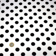 Tissu coton blanc à pois noirs 18mm - COLLECTION POLKA DOT - TissusPapi.com