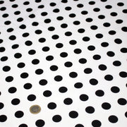 Tissu coton blanc à pois noirs 18mm - COLLECTION POLKA DOT - TissusPapi.com