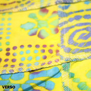 Tissu coton block print patchwork de motifs indiens, tons jaune citron, vert, rose - MADE IN INDIA - TissusPapi.com