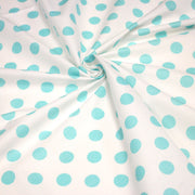 Tissu coton blanc à pois bleu ciel 18mm - COLLECTION POLKA DOT - TissusPapi.com