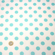 Tissu coton blanc à pois bleu ciel 18mm - COLLECTION POLKA DOT - TissusPapi.com
