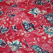 Tissu coton block print patchwork de motifs indiens, tons rose fuchsia, bleu, blanc - MADE IN INDIA - TissusPapi.com