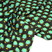 Tissu popeline coton, Les mappemondes sur fond noir étoilé - Collection VOYAGE - TissusPapi.com