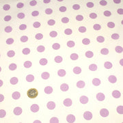 Tissu coton blanc à pois mauve 18mm - COLLECTION POLKA DOT - TissusPapi.com