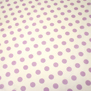 Tissu coton blanc à pois mauve 18mm - COLLECTION POLKA DOT - TissusPapi.com