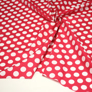 Tissu de coton rouge magenta à pois blancs 19mm - COLLECTION POLKA DOT - TissusPapi.com