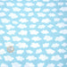 Tissu popeline coton bleu ciel aux nuages blanc, collection VOYAGE - TissusPapi.com