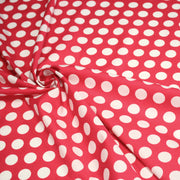 Tissu de coton rouge magenta à pois blancs 19mm - COLLECTION POLKA DOT - TissusPapi.com
