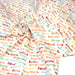 Tissu popeline coton blanc aux noms de ville multicolores, collection VOYAGE - TissusPapi.com