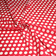 Tissu de coton rouge magenta à pois blancs 19mm - COLLECTION POLKA DOT - TissusPapi.com