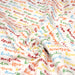 Tissu popeline coton blanc aux noms de ville multicolores, collection VOYAGE - TissusPapi.com